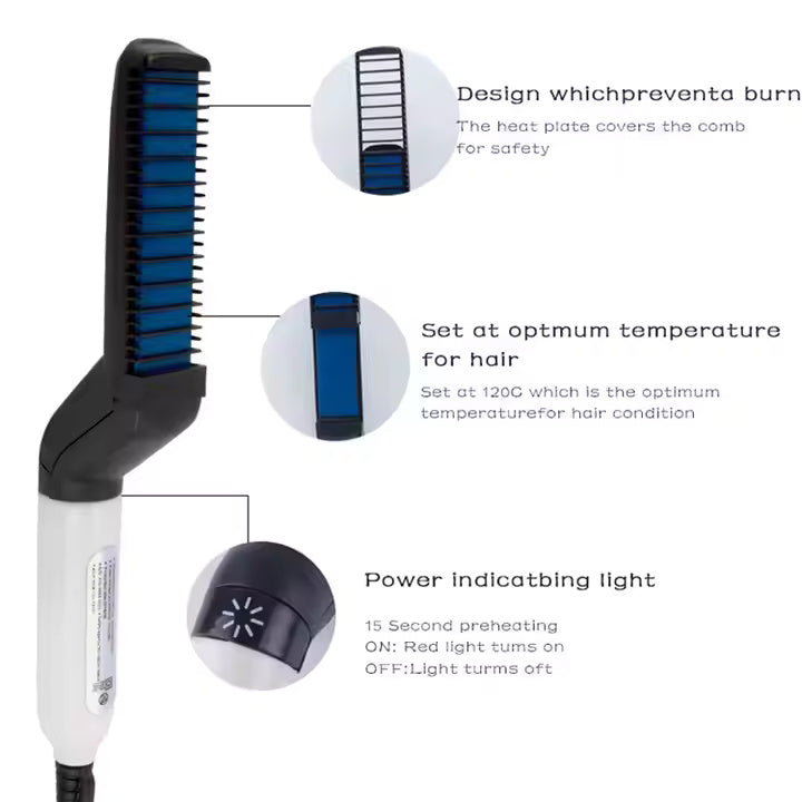 Ionic Hair Beard Grooming Brush for Men