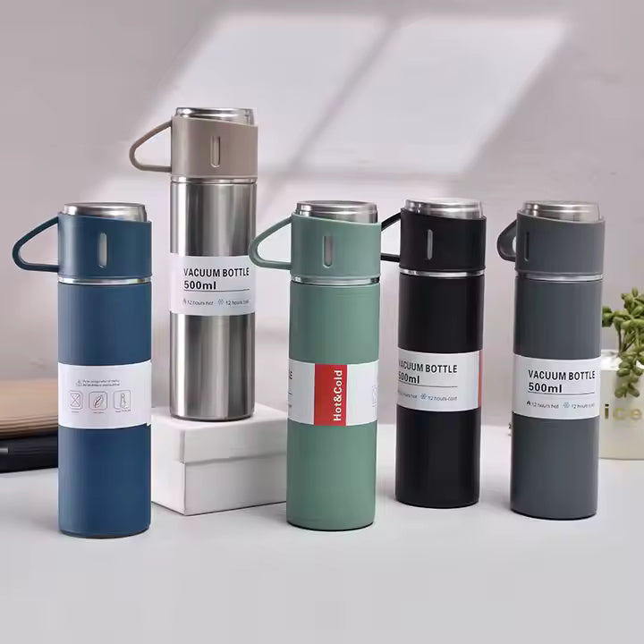 THERMOS STAINLESS STEEL VACUUM FLASK SET